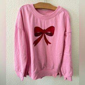 New girls Art Class pink bow graphic sweatshirt L 10/12